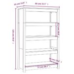 Bibliothèque Gris 80x35x126 cm Bois de pin massif – Image 6