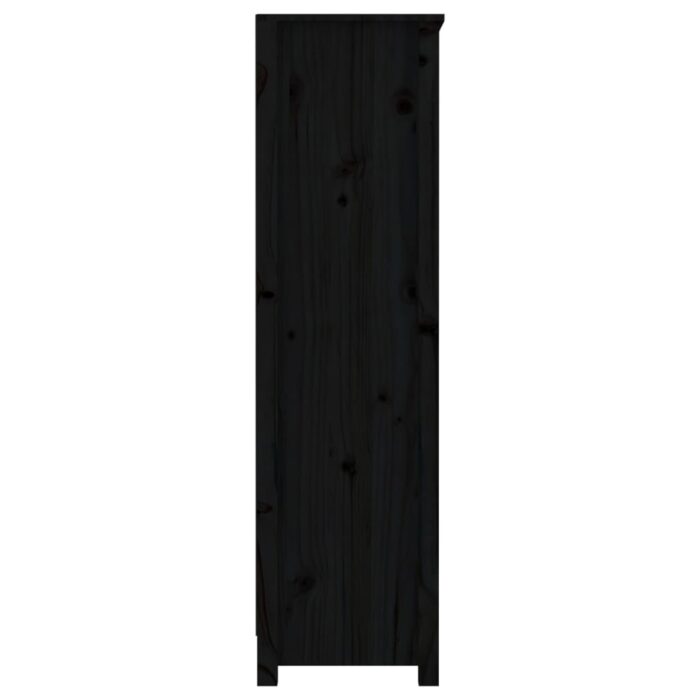 Bibliothèque Noir 80x35x126 cm Bois de pin massif – Image 4