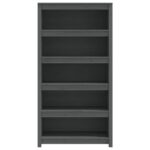 Bibliothèque Gris 80x35x154 cm Bois de pin massif – Image 3