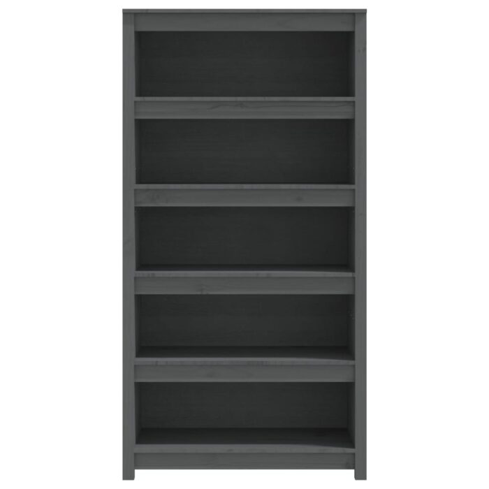 Bibliothèque Gris 80x35x154 cm Bois de pin massif – Image 3