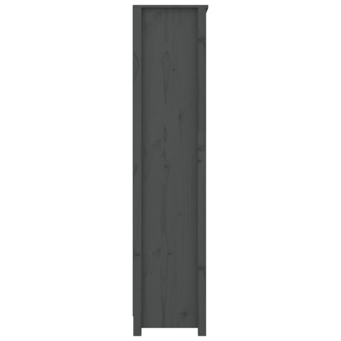Bibliothèque Gris 80x35x154 cm Bois de pin massif – Image 4