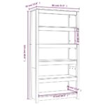 Bibliothèque Gris 80x35x154 cm Bois de pin massif – Image 6