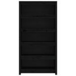 Bibliothèque Noir 80x35x154 cm Bois de pin massif – Image 3