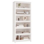 Bibliothèque Blanc 80x35x183 cm Bois de pin massif – Image 2