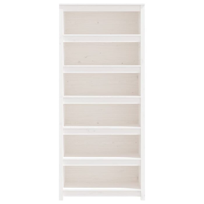 Bibliothèque Blanc 80x35x183 cm Bois de pin massif – Image 3