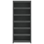 Bibliothèque Gris 80x35x183 cm Bois de pin massif – Image 3