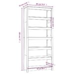 Bibliothèque Gris 80x35x183 cm Bois de pin massif – Image 6