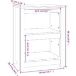 Bibliothèque Gris 50x35x68 cm Bois de pin massif – Image 6