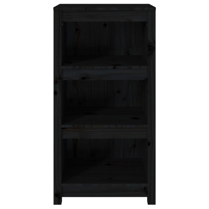 Bibliothèque Noir 50x35x97 cm Bois de pin massif – Image 3