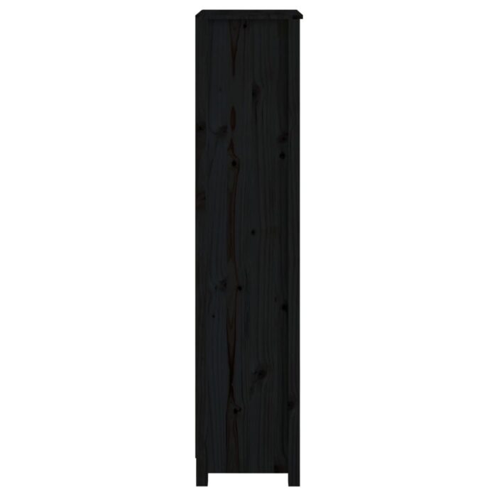 Bibliothèque Noir 50x35x154 cm Bois de pin massif – Image 4