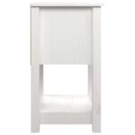 Table de chevet Blanc 40x35x61,5 cm Bois de pin massif – Image 4