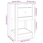 Table de chevet Blanc 40x35x61,5 cm Bois de pin massif – Image 7