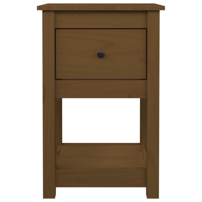 Table de chevet Marron miel 40x35x61,5 cm Bois de pin solide – Image 3