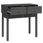 Table console Gris 76,5x40x75 cm Bois massif de pin – Image 2