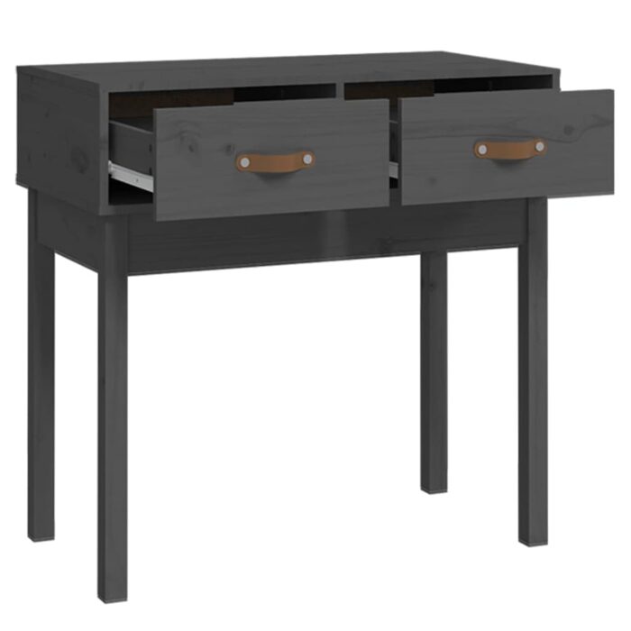 Table console Gris 76,5x40x75 cm Bois massif de pin – Image 2