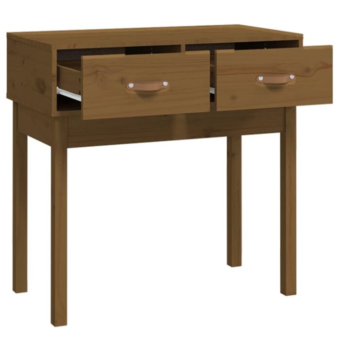 Table console Marron miel 76,5x40x75 cm Bois massif de pin – Image 2