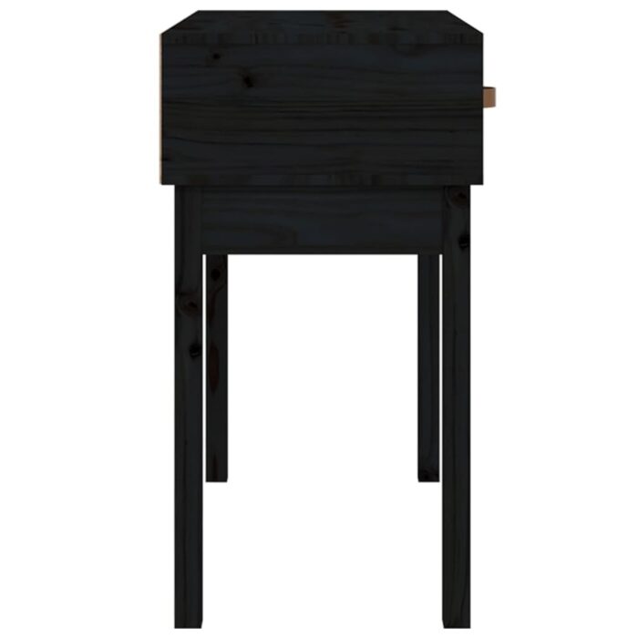 Table console Noir 76,5x40x75 cm Bois massif de pin – Image 3