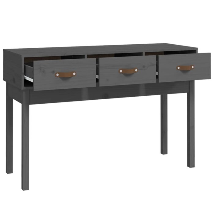 Table console Gris 114x40x75 cm Bois massif de pin – Image 2