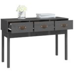 Table console Gris 114x40x75 cm Bois massif de pin – Image 5