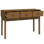 Table console Marron miel 114x40x75 cm Bois massif de pin – Image 2