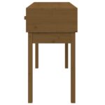 Table console Marron miel 114x40x75 cm Bois massif de pin – Image 3