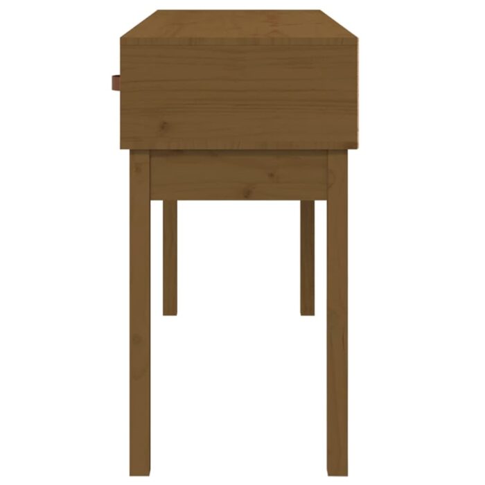 Table console Marron miel 114x40x75 cm Bois massif de pin – Image 3