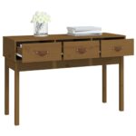 Table console Marron miel 114x40x75 cm Bois massif de pin – Image 5