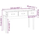 Table console Marron miel 114x40x75 cm Bois massif de pin – Image 7