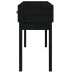 Table console Noir 114x40x75 cm Bois massif de pin – Image 3