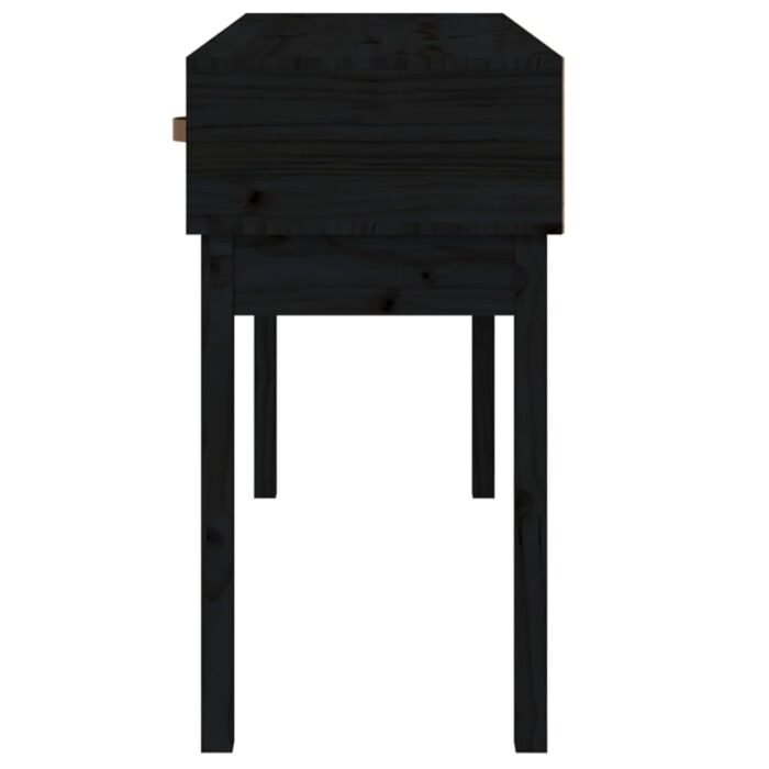 Table console Noir 114x40x75 cm Bois massif de pin – Image 3