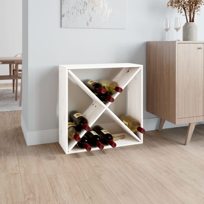 VXL8720845557119_m_en_hd_1.jpg Armoire à vin Blanc 62x25x62 cm Bois de pin massif – Image 1