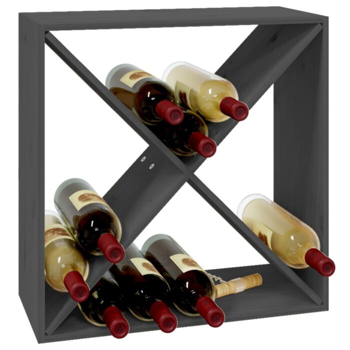 Armoire à vin Gris 62x25x62 cm Bois de pin massif – Image 2
