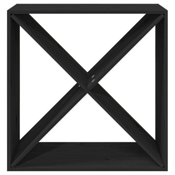 Armoire à vin Noir 62x25x62 cm Bois de pin massif – Image 3