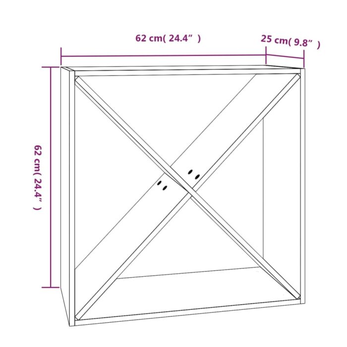 Armoire à vin Noir 62x25x62 cm Bois de pin massif – Image 6