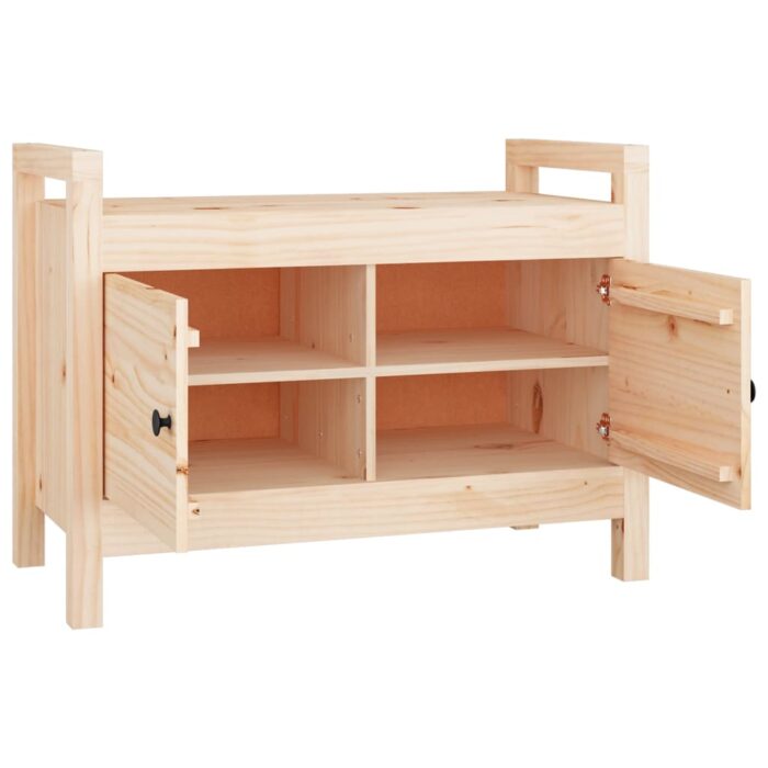 Banc d'entrée 80x40x60 cm Bois de pin massif – Image 2