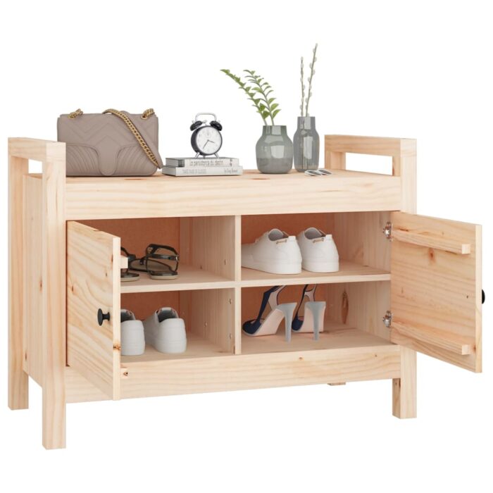 Banc d'entrée 80x40x60 cm Bois de pin massif – Image 5