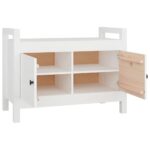 Banc d'entrée Blanc 80x40x60 cm Bois de pin massif – Image 2