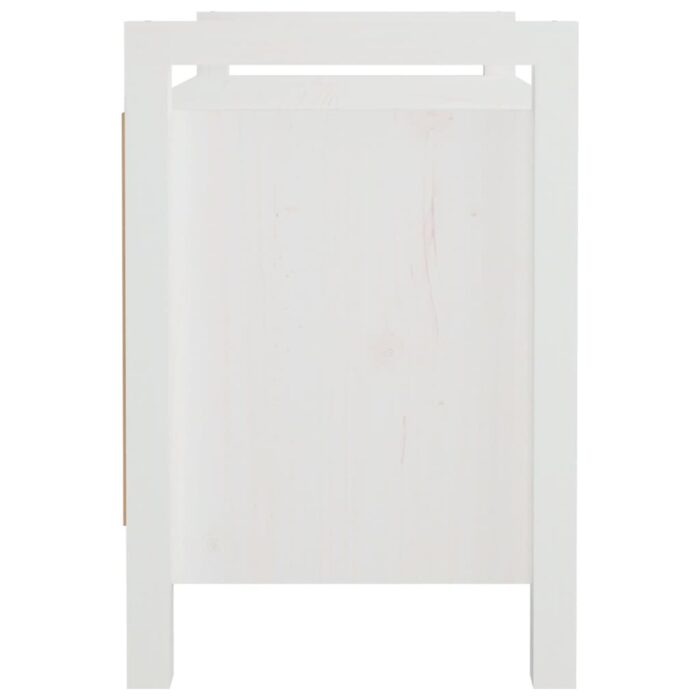 Banc d'entrée Blanc 80x40x60 cm Bois de pin massif – Image 3