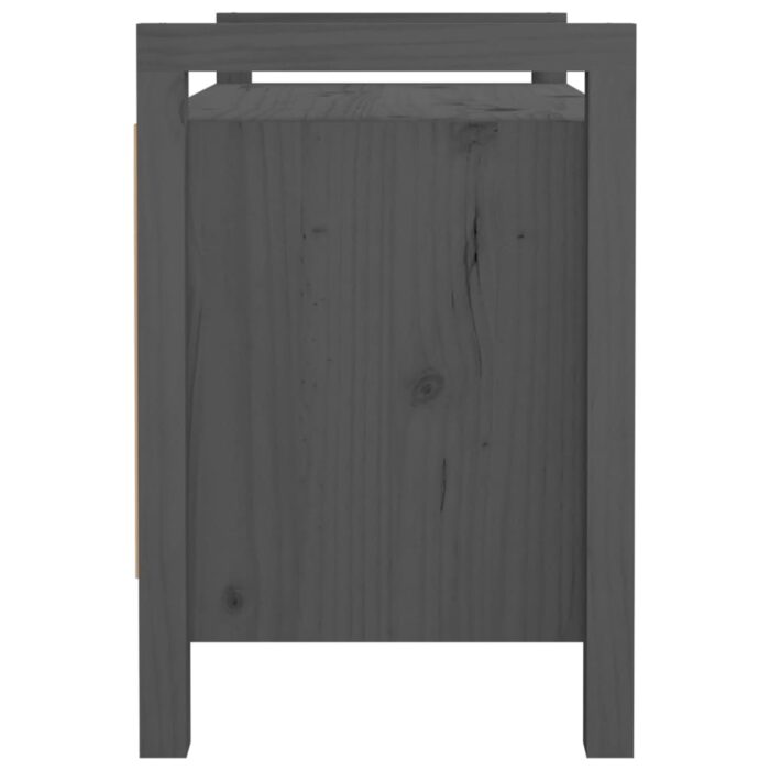 Banc d'entrée Gris 80x40x60 cm Bois de pin massif – Image 3