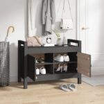 Banc d'entrée Gris 80x40x60 cm Bois de pin massif – Image 4