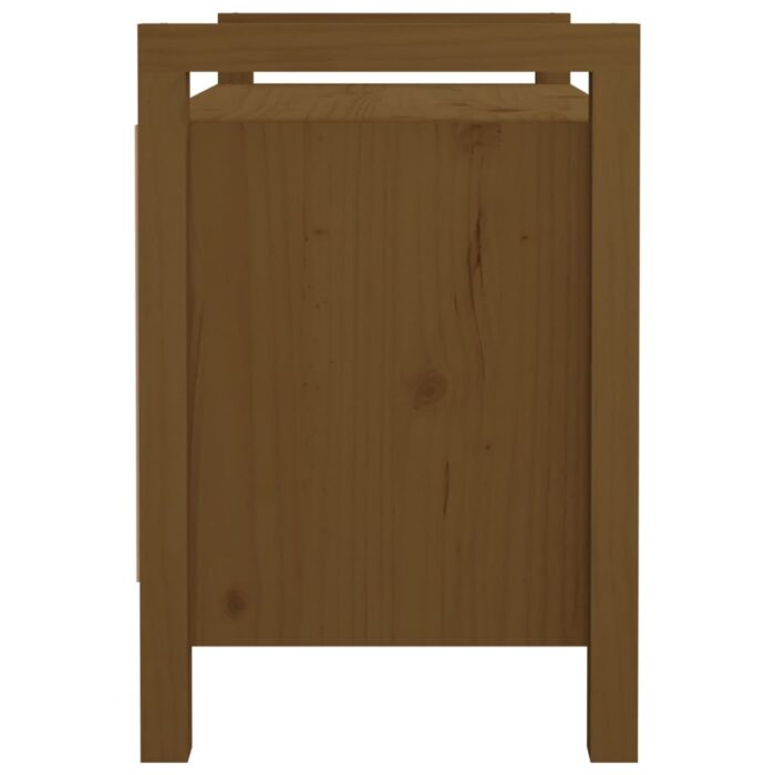 Banc d'entrée Marron miel 80x40x60 cm Bois de pin massif – Image 3