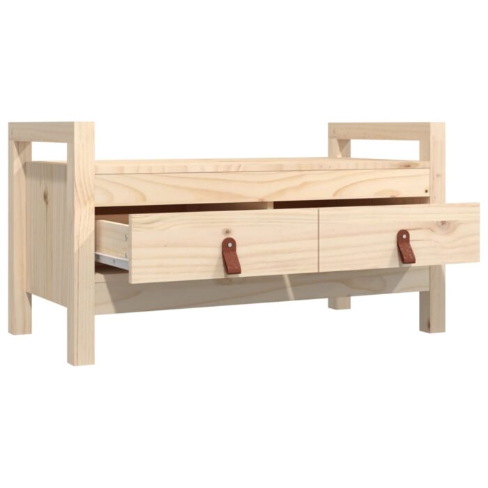 Banc d'entrée 80x40x43 cm Bois de pin massif – Image 2