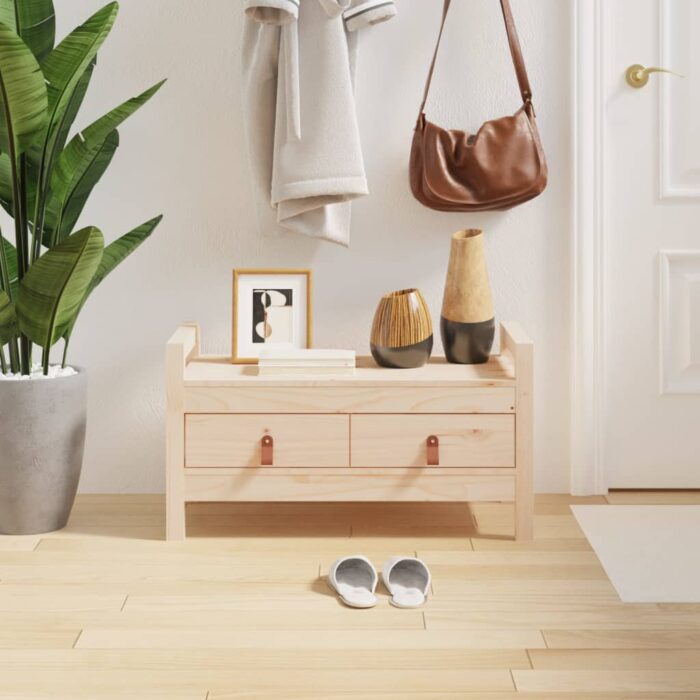 Banc d'entrée 80x40x43 cm Bois de pin massif – Image 1