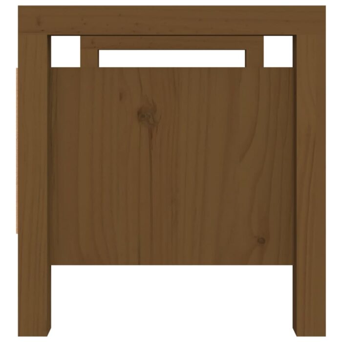Banc d'entrée Marron miel 80x40x43 cm Bois de pin massif – Image 3