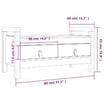 Banc d'entrée Marron miel 80x40x43 cm Bois de pin massif – Image 8