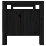 Banc d'entrée Noir 80x40x43 cm Bois de pin massif – Image 3