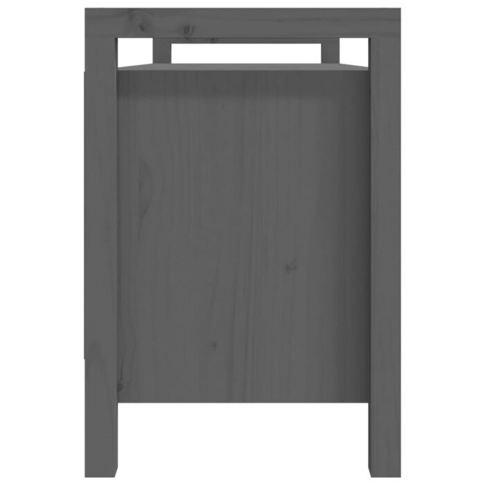 Banc d'entrée Gris 110x40x60 cm Bois de pin massif – Image 2
