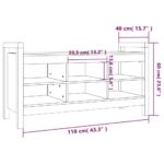 Banc d'entrée Gris 110x40x60 cm Bois de pin massif – Image 6