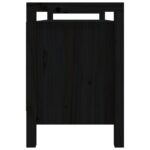 Banc d'entrée Noir 110x40x60 cm Bois de pin massif – Image 2