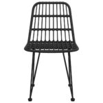 Chaises de jardin lot de 2 Noir 48x62x84 cm Résine tressée – Image 2